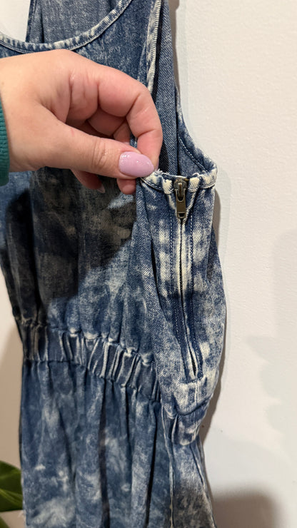 Boohoo Size UK 8 Acid Wash Denim Playsuit