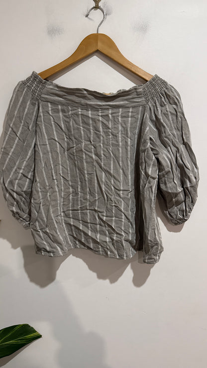 Glassons Striped Off-the-shoulder Top Size 10