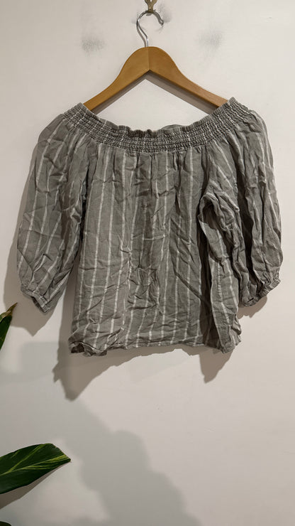Glassons Striped Off-the-shoulder Top Size 10