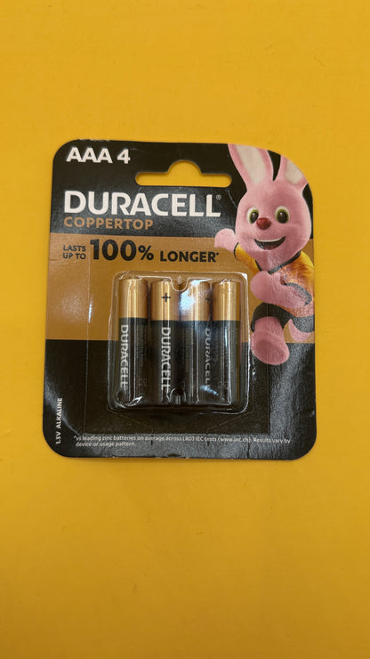 Duracell AAA Alkaline Batteries 4 Pack