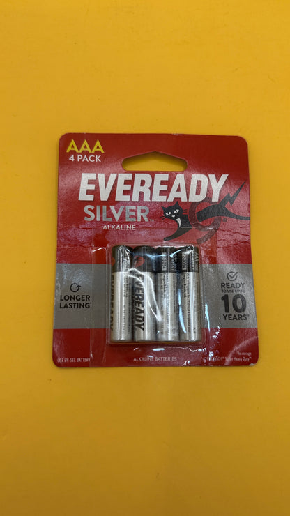 Eveready Silver AAA Batteries 4 Pack
