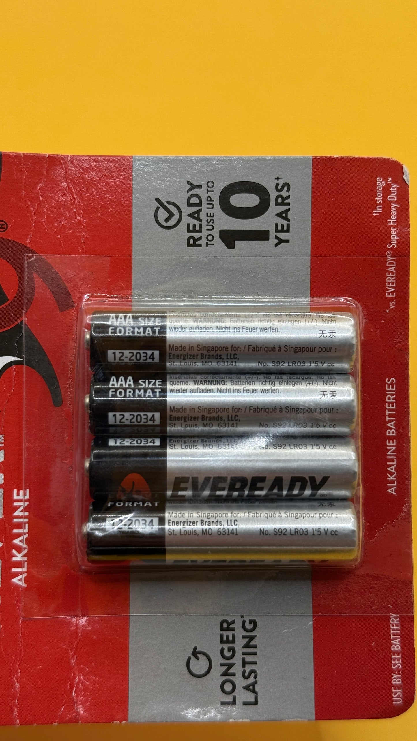 Eveready Silver AAA Batteries 4 Pack