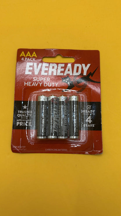 Eveready Super Heavy Duty AAA Batteries 4 Pack