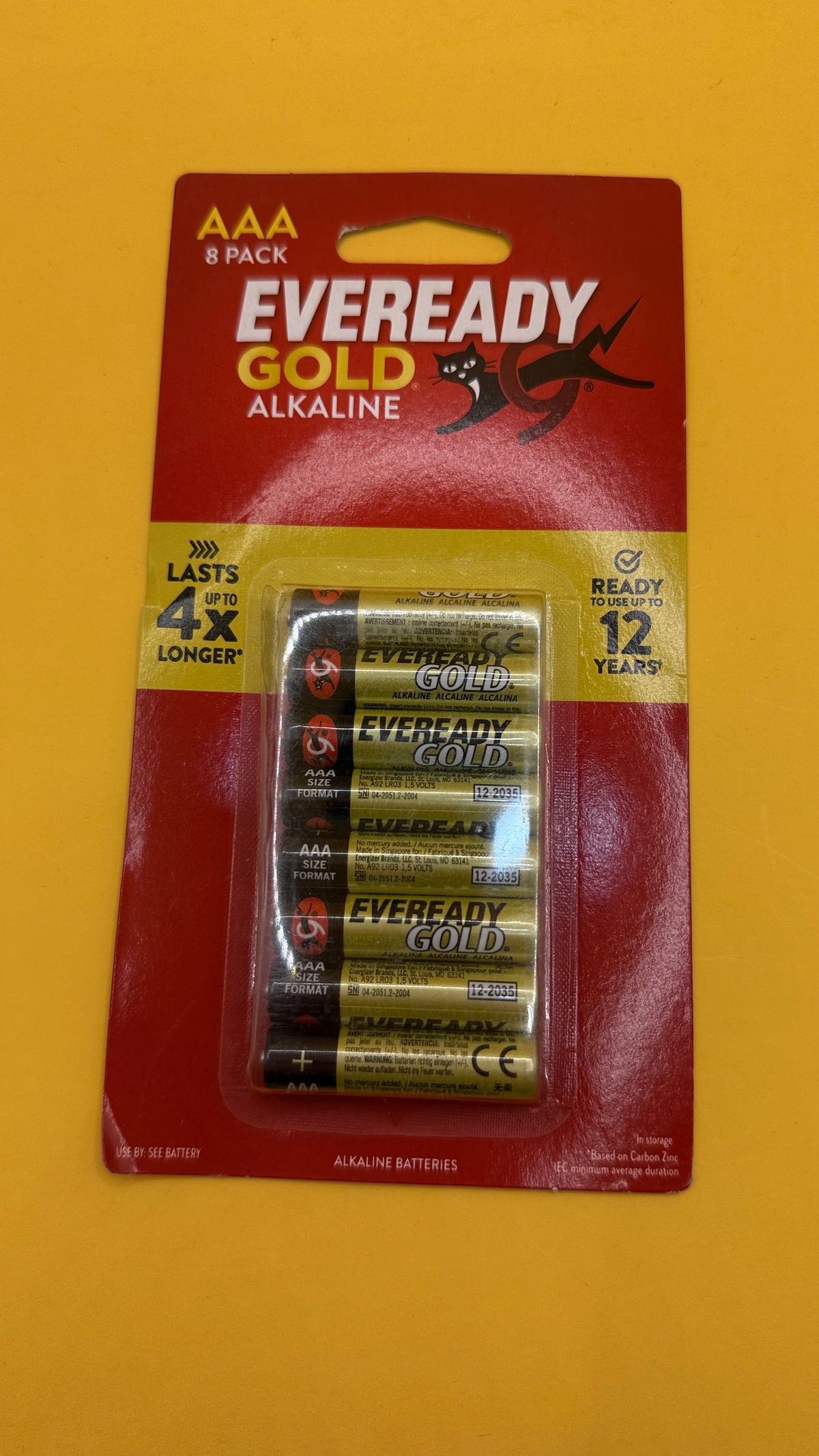 Eveready Gold AAA Alkaline Batteries 4 Pack