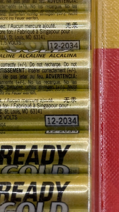 Eveready Gold AAA Alkaline Batteries 4 Pack