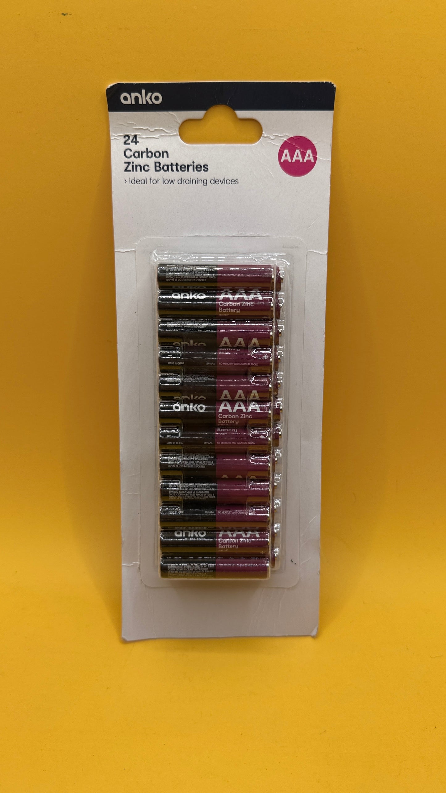 Anko AAA Carbon Zinc Batteries 24 Pack