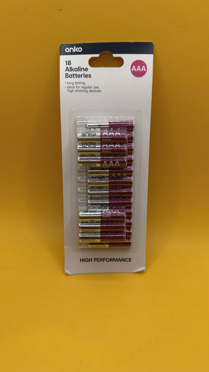 Anko AAA Alkaline Batteries 18 Pack