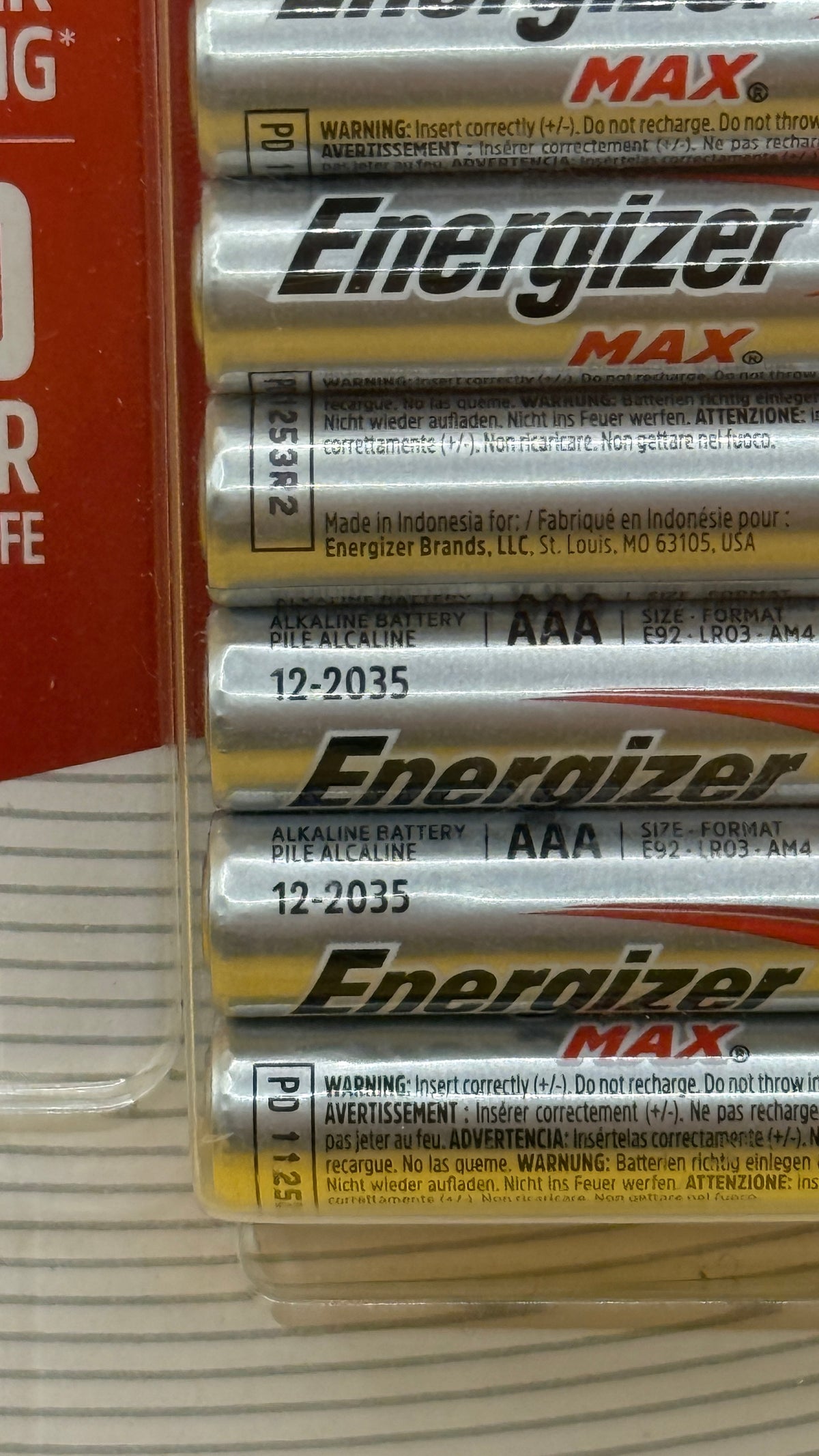 Energizer Max AAA Alkaline Batteries 12 Pack