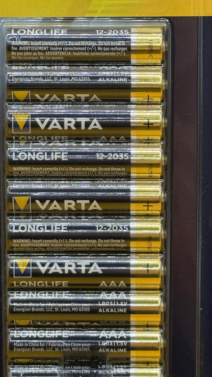 Varta Longlife Power AAA Alkaline Batteries 12 Pack