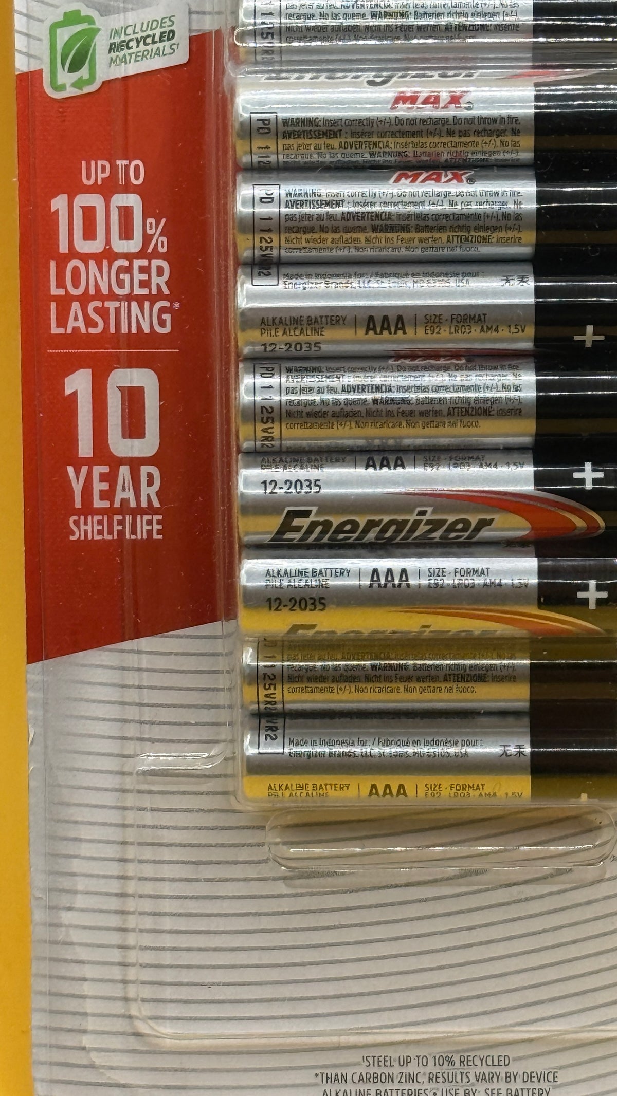 Energizer Max AAA Alkaline Batteries 12 Pack