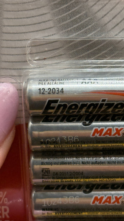 Energizer Max AAA Alkaline Batteries 8 Pack