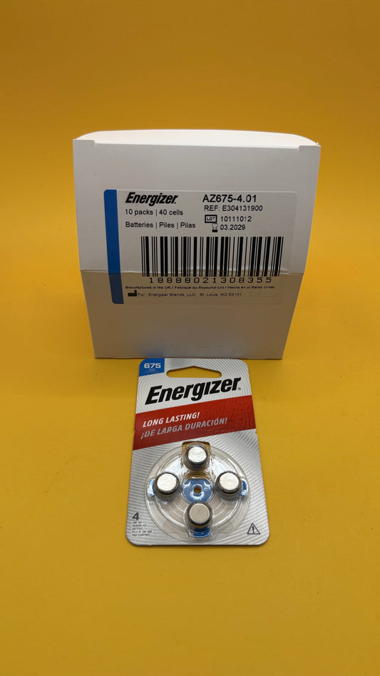 10 Packs of Energizer 675 Zinc-Air Hearing Aid Batteries 4 Pack