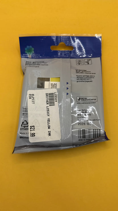 Brother LC531Y Yellow Ink Cartridge