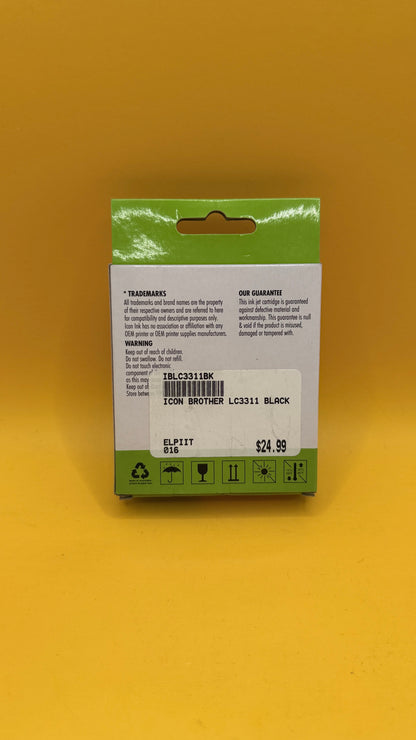 Icon Ink IBLC3311B Black Replacement Cartridge