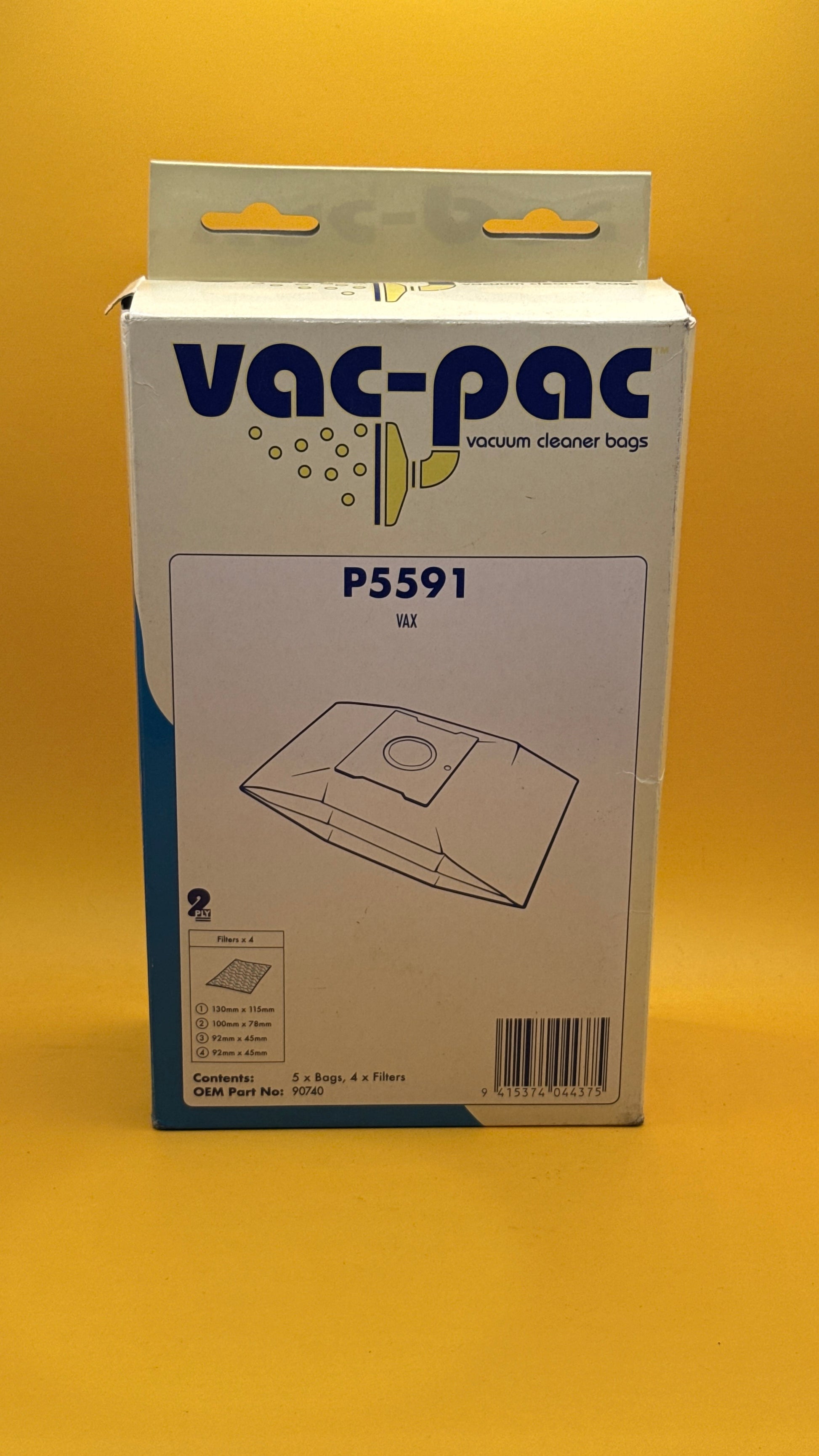 Vac-Pac P5591 Vax Vacuum Bags and Filters Set