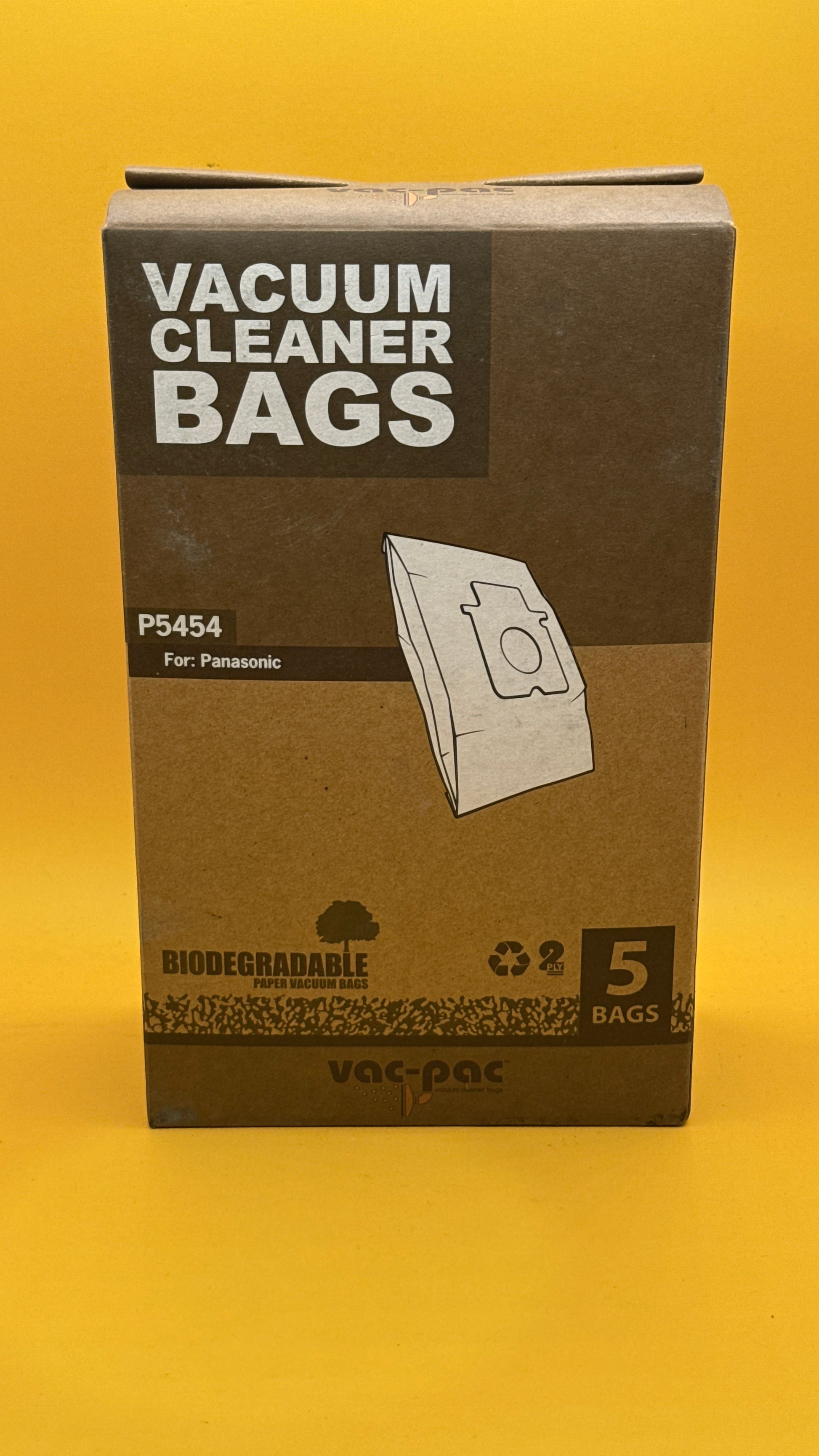 Vac-Pac P5454 Panasonic Biodegradable Vacuum Bags 5 Pack
