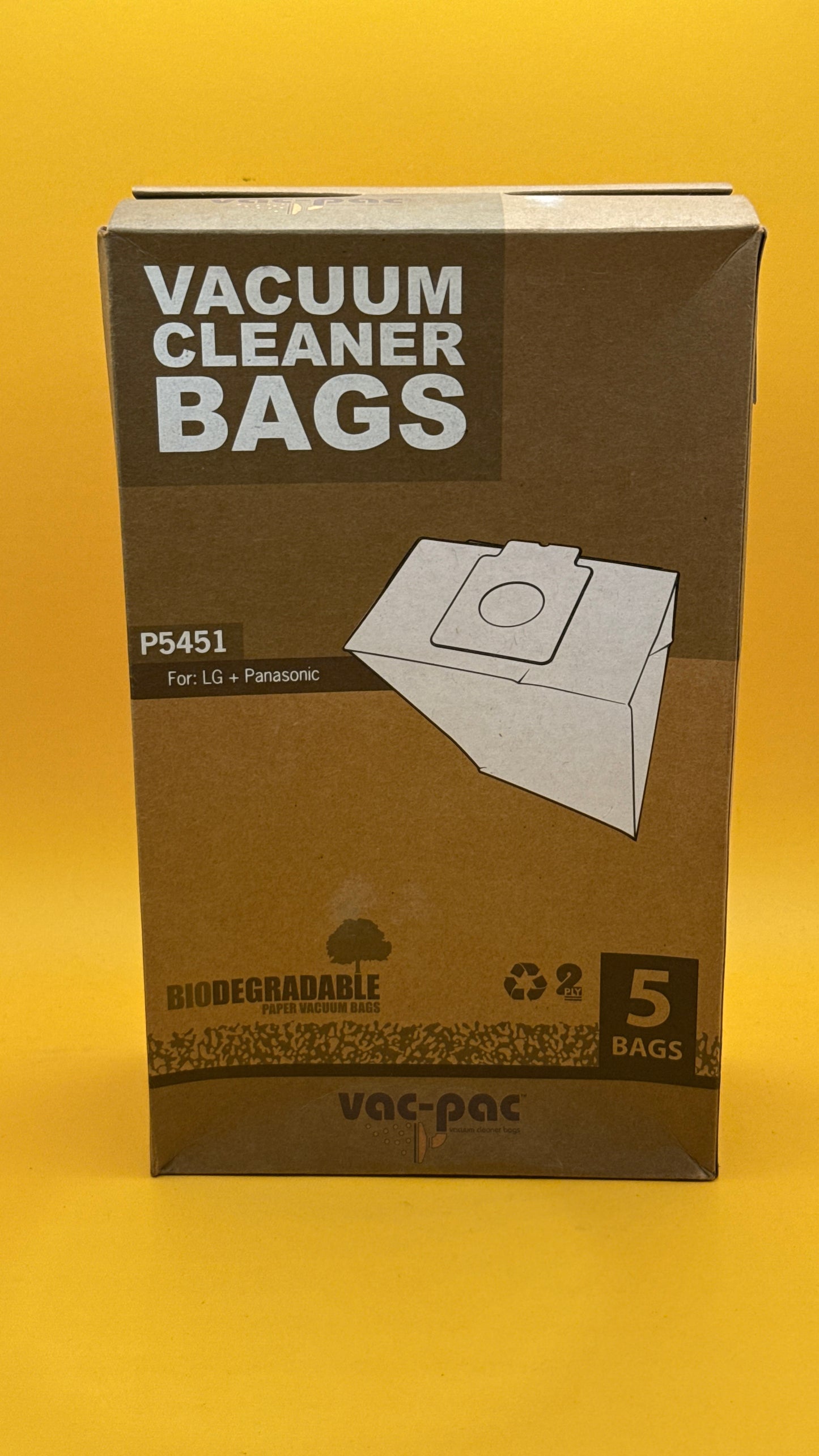 Vac-Pac P5451 LG and Panasonic Biodegradable Vacuum Bags 5 Pack