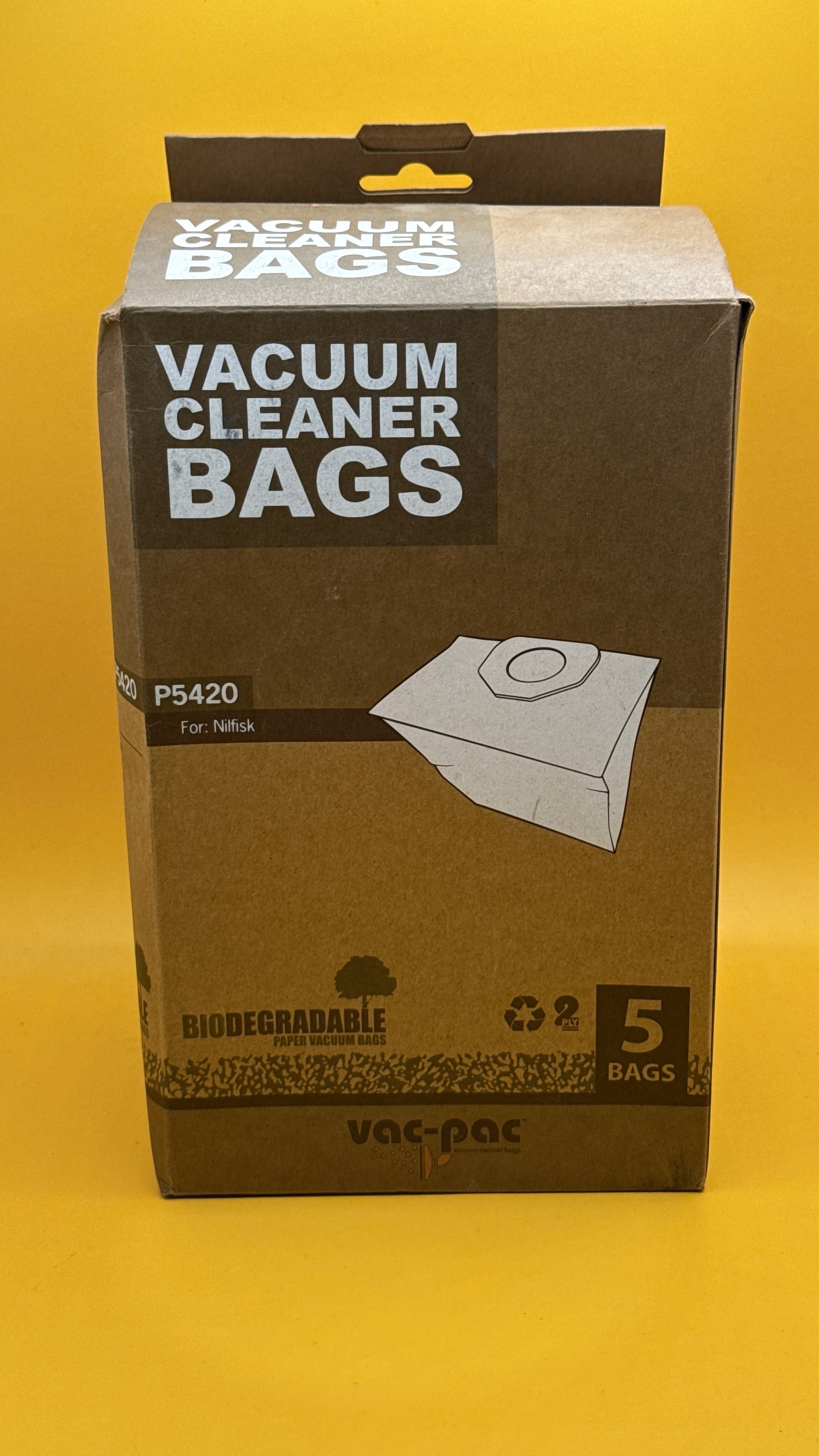 Vac-Pac P5420 Nilfisk Biodegradable Vacuum Bags 5 Pack
