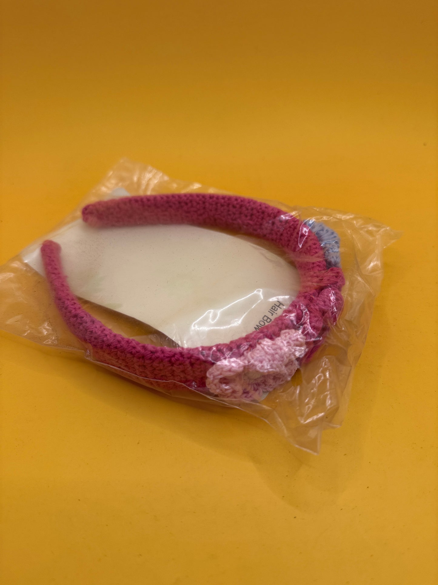 Linen @home Girls Pink Crochet Flower Headband