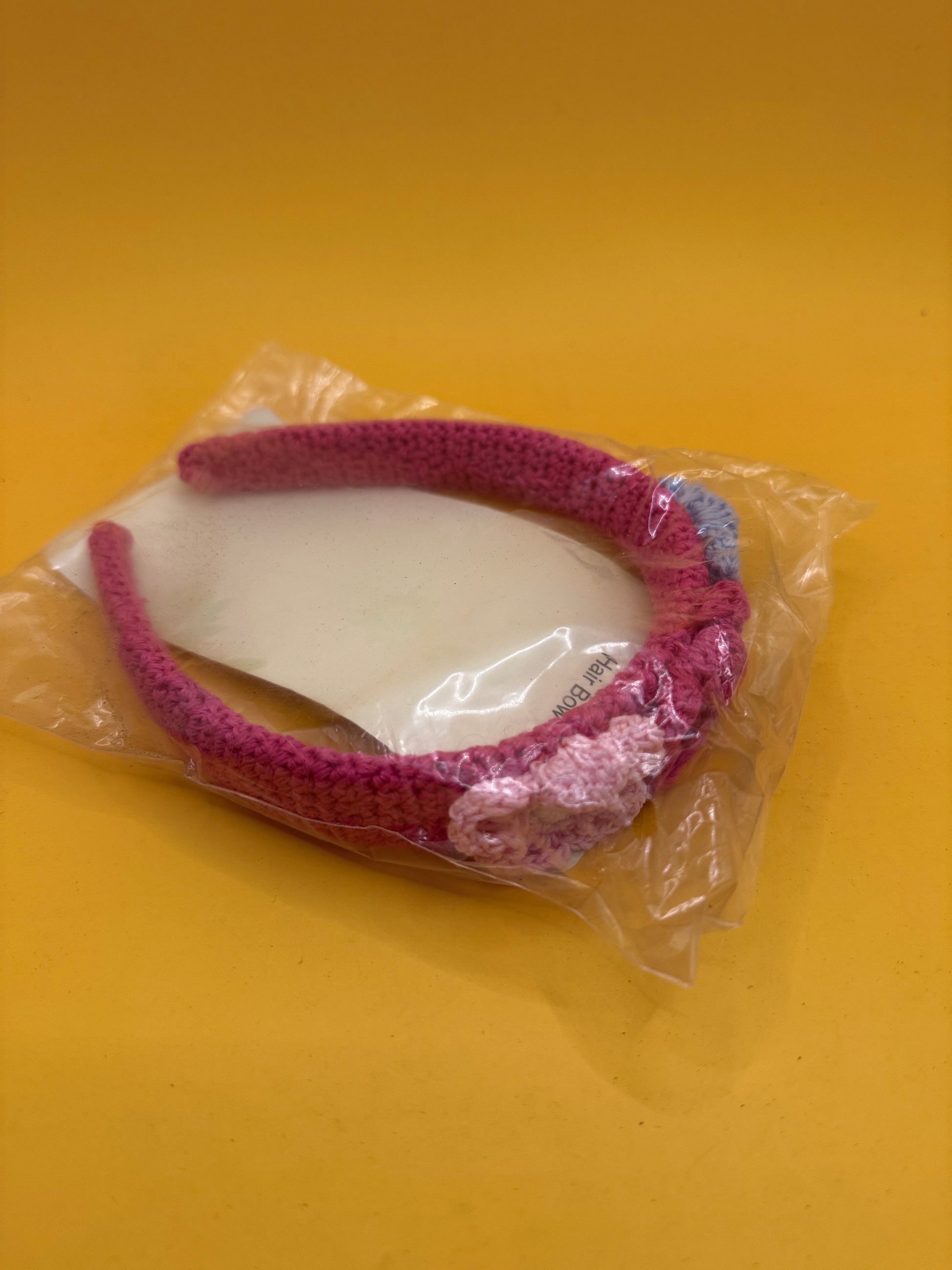 Linen @home Girls Pink Crochet Flower Headband