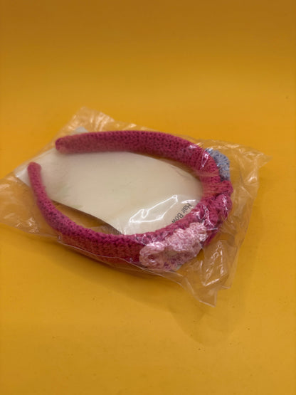 Linen @home Girls Pink Crochet Flower Headband