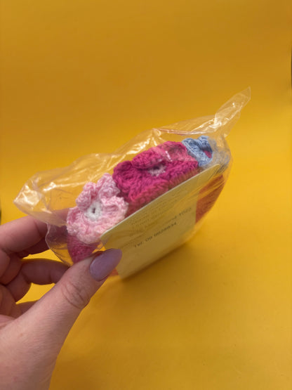 Linen @home Girls Pink Crochet Flower Headband