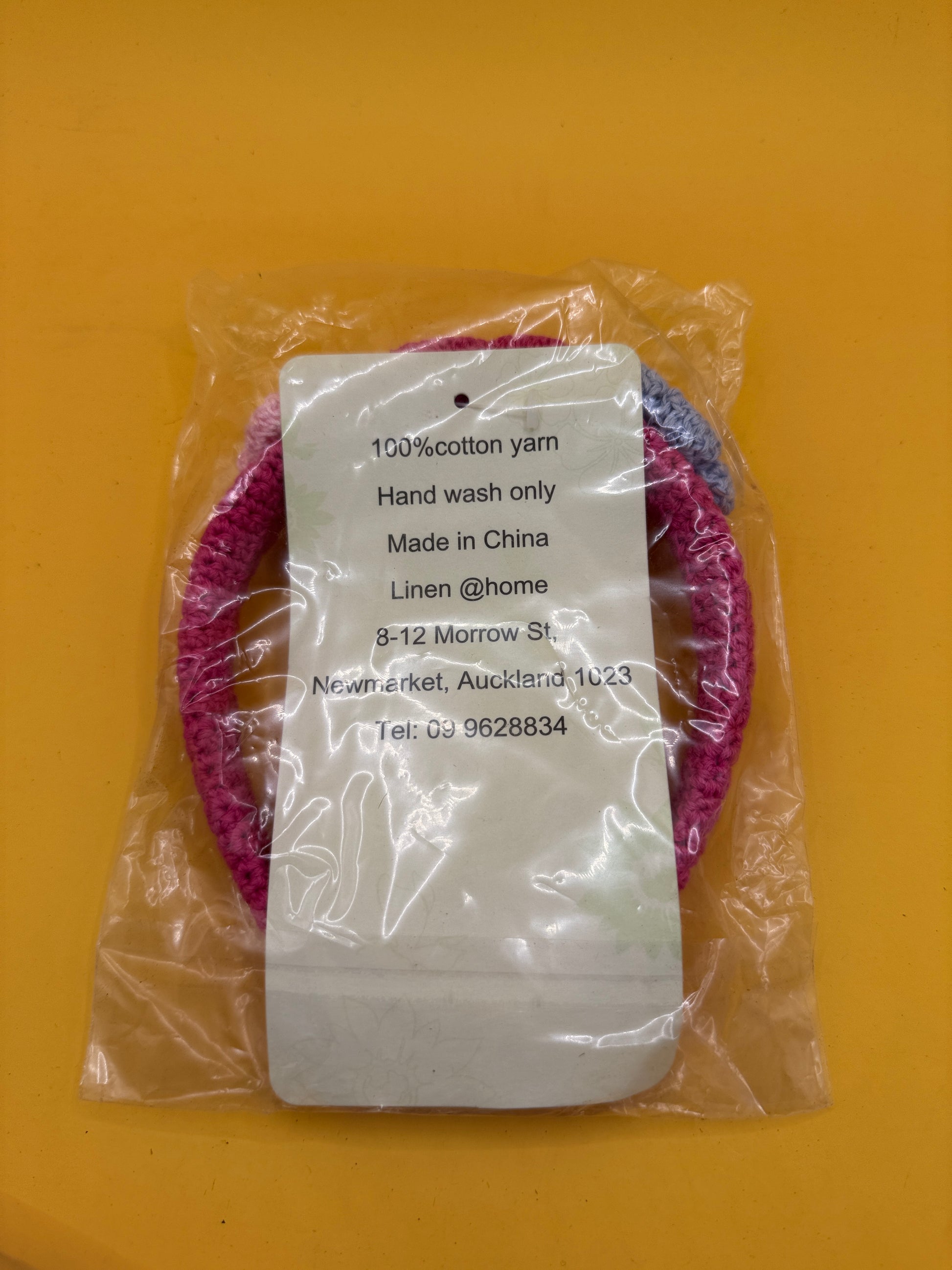 Linen @home Girls Pink Crochet Flower Headband