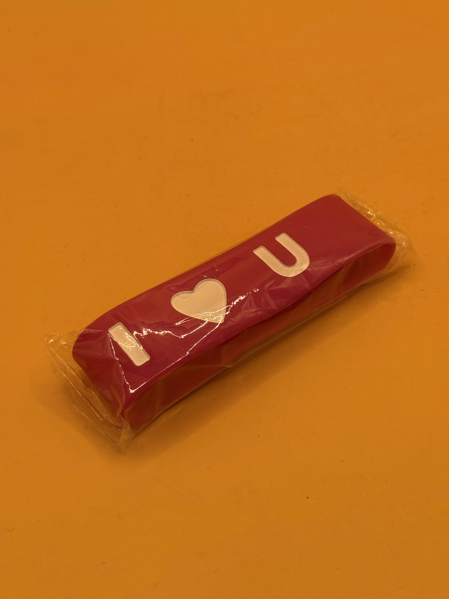 Pink I Love You Silicone Wristband