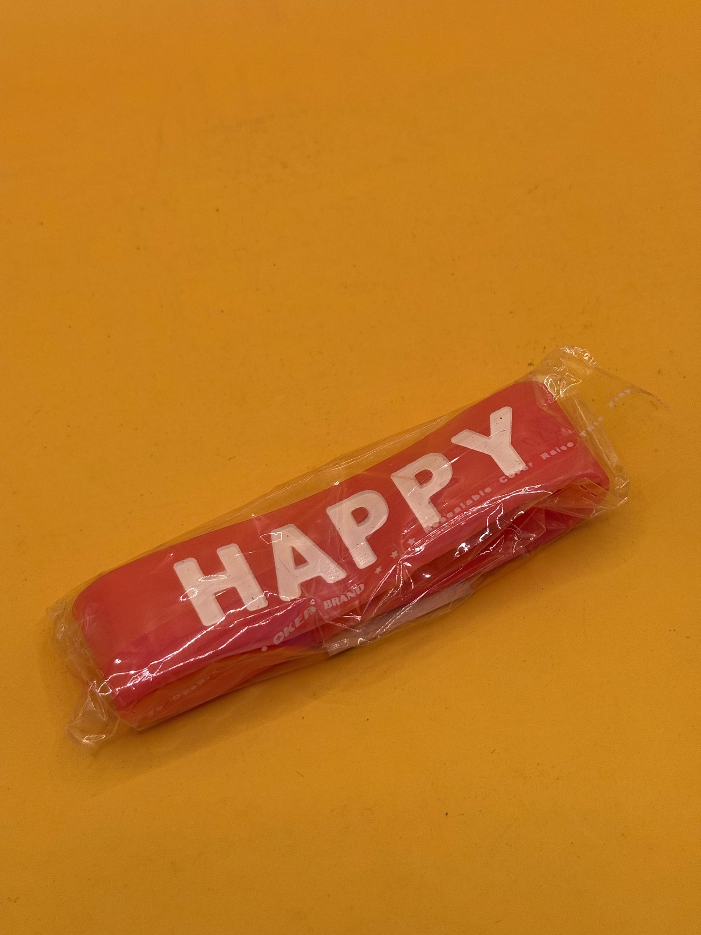 Pink Happy Silicone Wristband