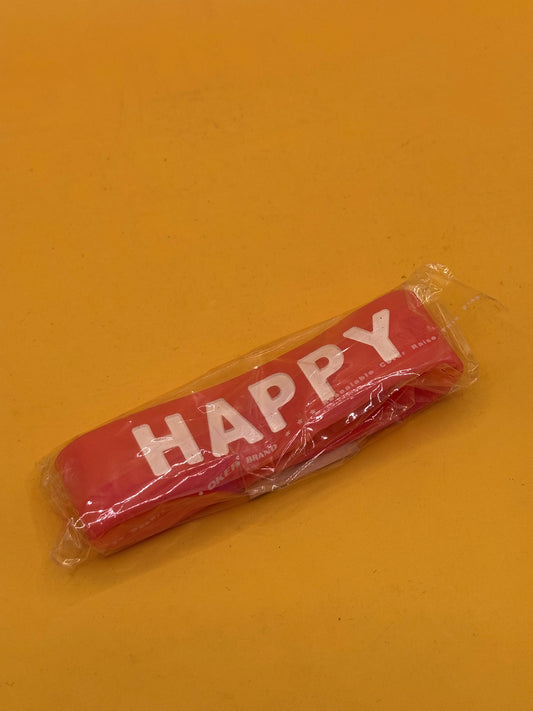 Pink Happy Silicone Wristband