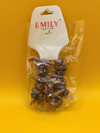 Emily Fashion Shell Chip Stretch Bracelet Brown