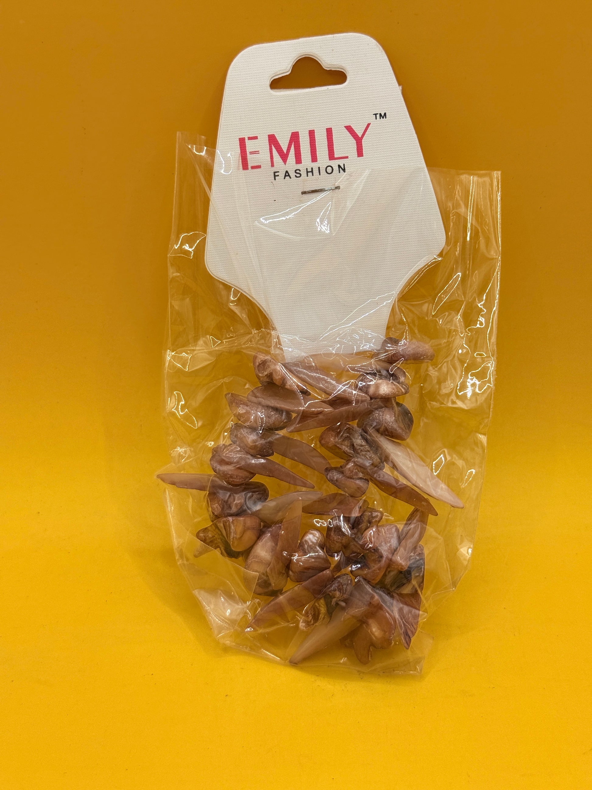 Emily Fashion Shell Chip Stretch Bracelet Mauve Brown