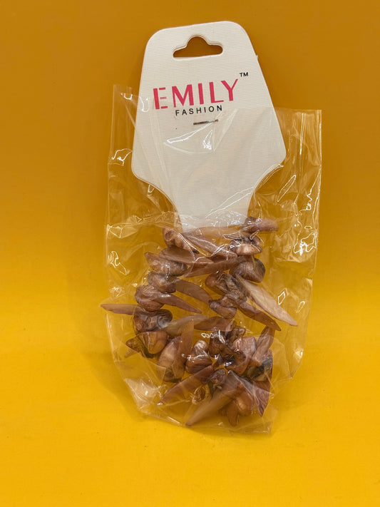 Emily Fashion Shell Chip Stretch Bracelet Mauve Brown