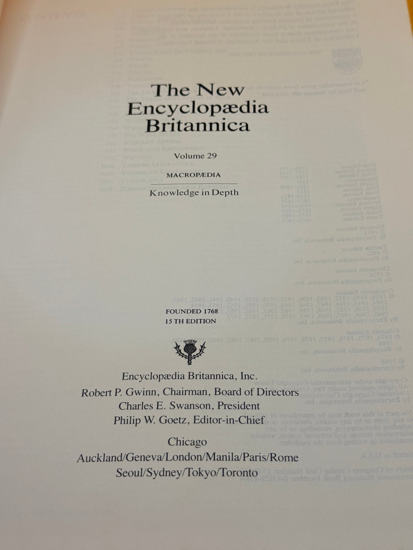 The New Encyclopaedia Britannica Macropaedia Volume 29: United–Zoroastrianism by Encyclopaedia Britannica