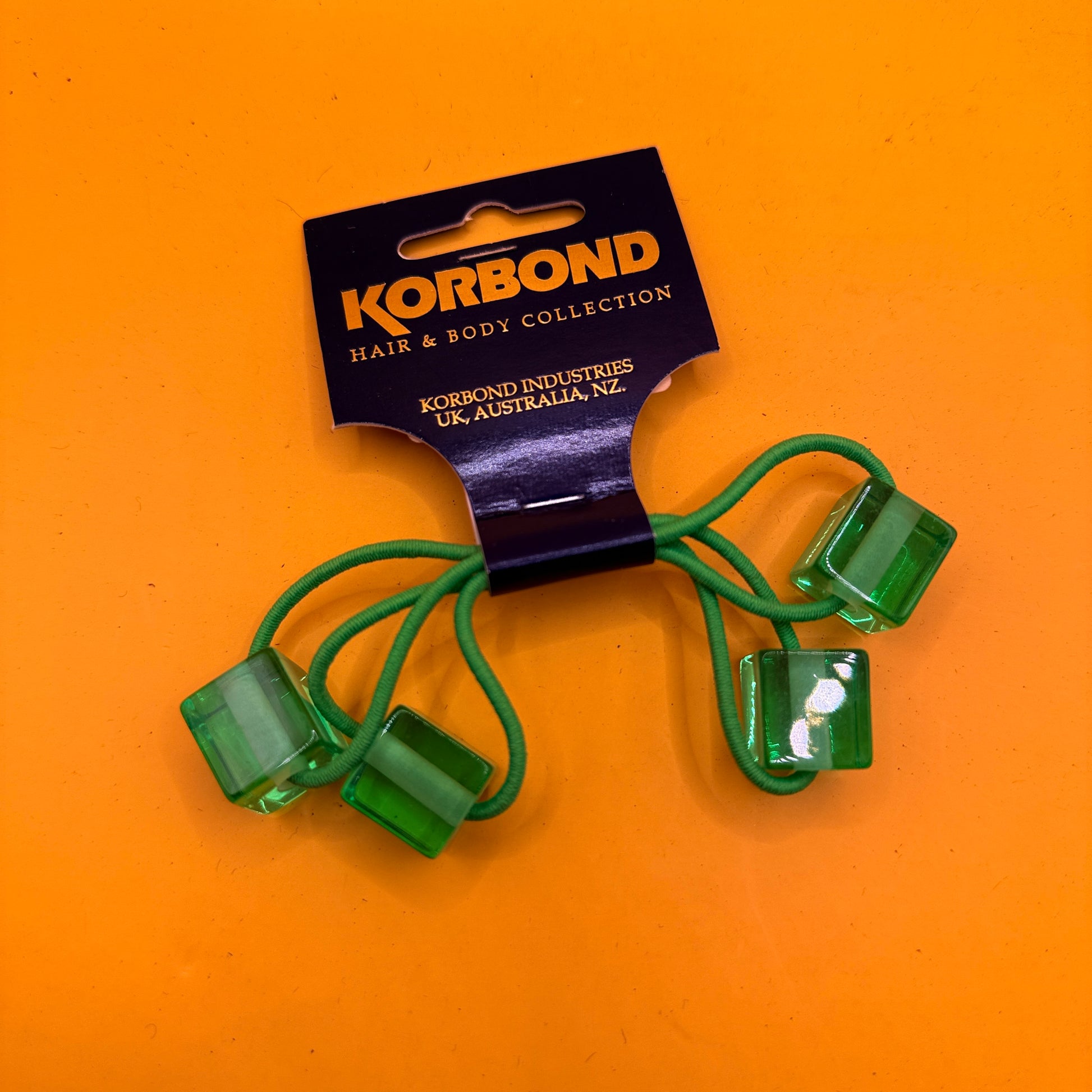 Korbond Green Beaded Hair Ties Set of 2