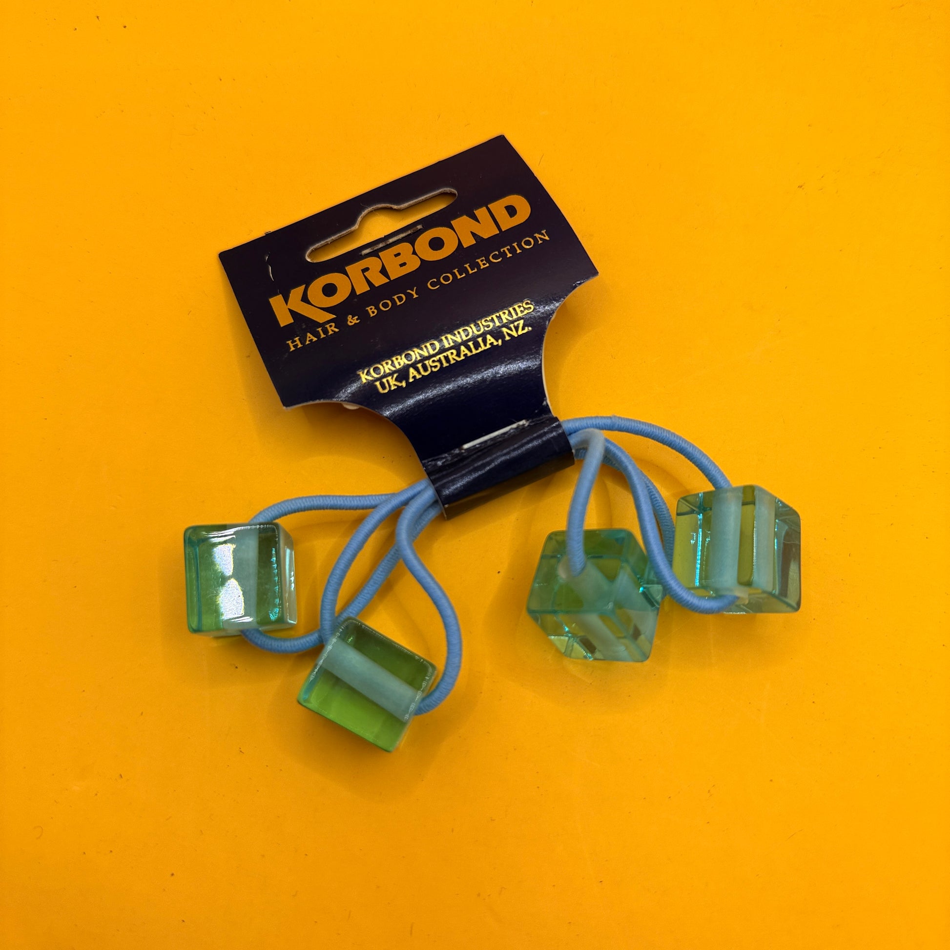 Korbond Blue Beaded Hair Ties Set of 2