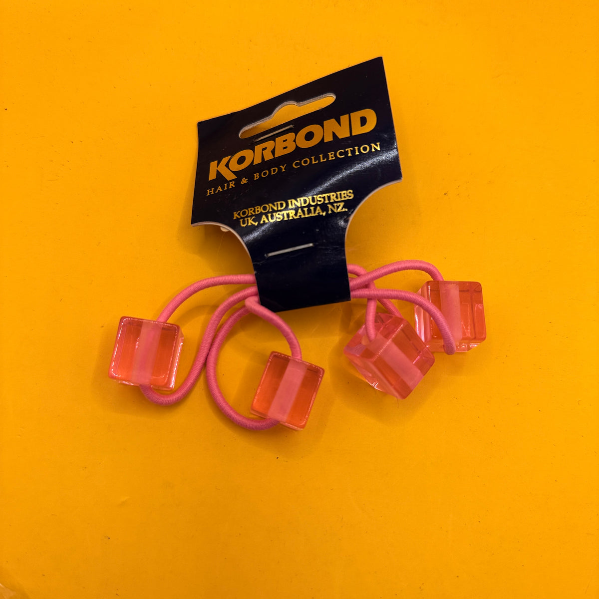 Korbond Pink Beaded Hair Ties Set of 2