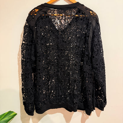 Coco & Belle Black Lace Bomber Jacket Size 2XL