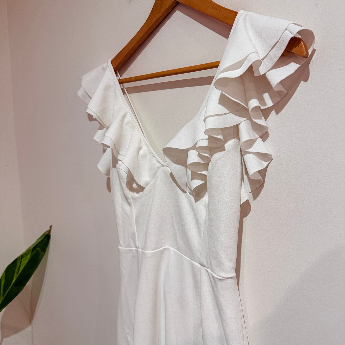 Hello Molly White Ruffle Maxi Dress Size 12