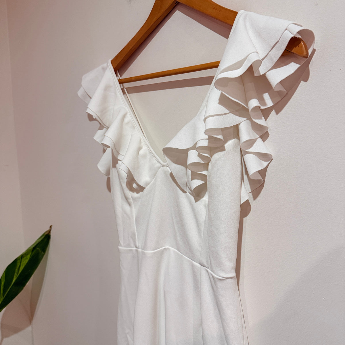 Hello Molly White Ruffle Maxi Dress Size 12