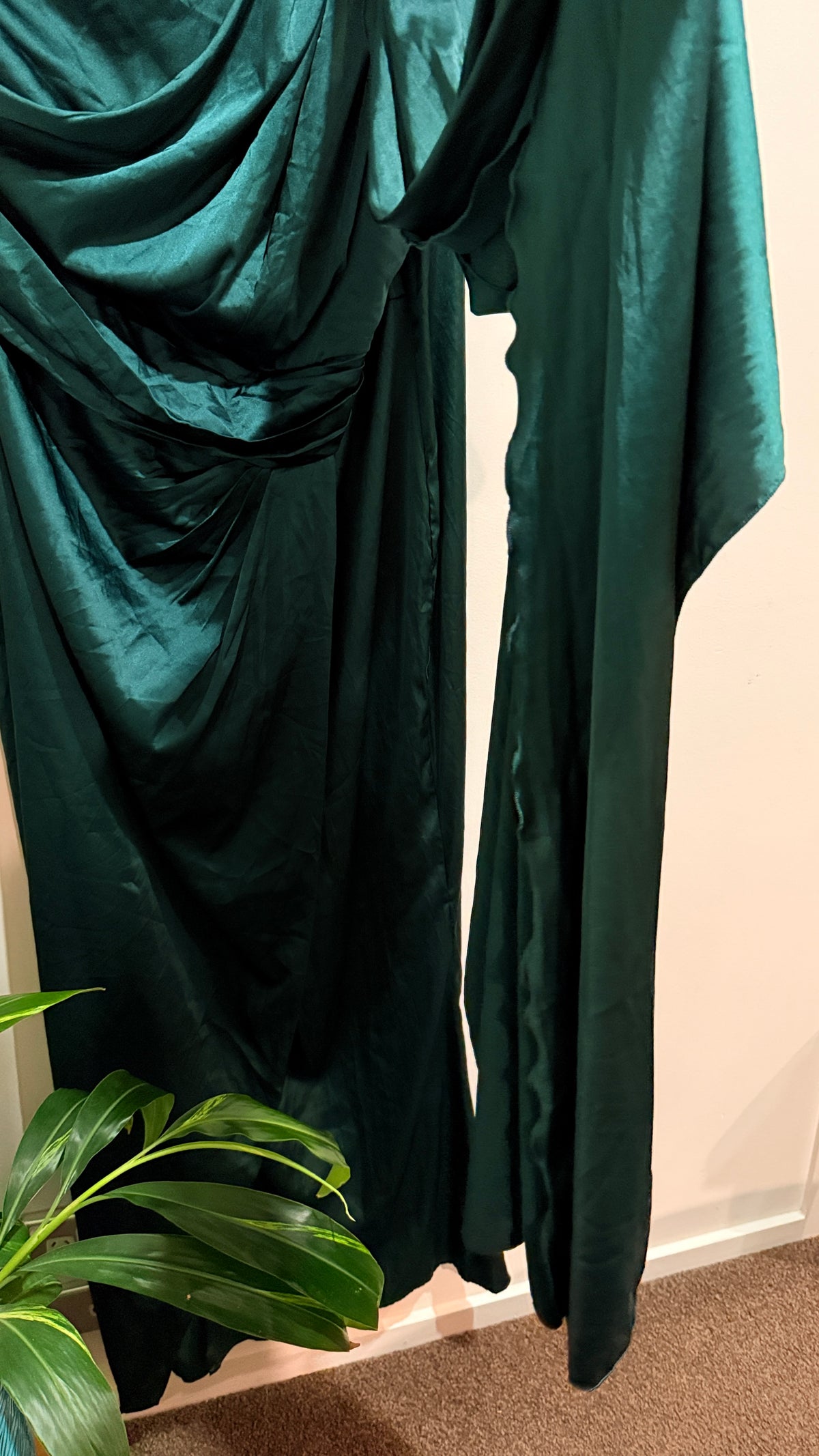 SHEIN Belle Emerald Satin Maxi Dress Size 4XL