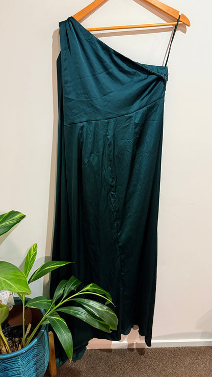 SHEIN Belle Emerald Satin Maxi Dress Size 4XL