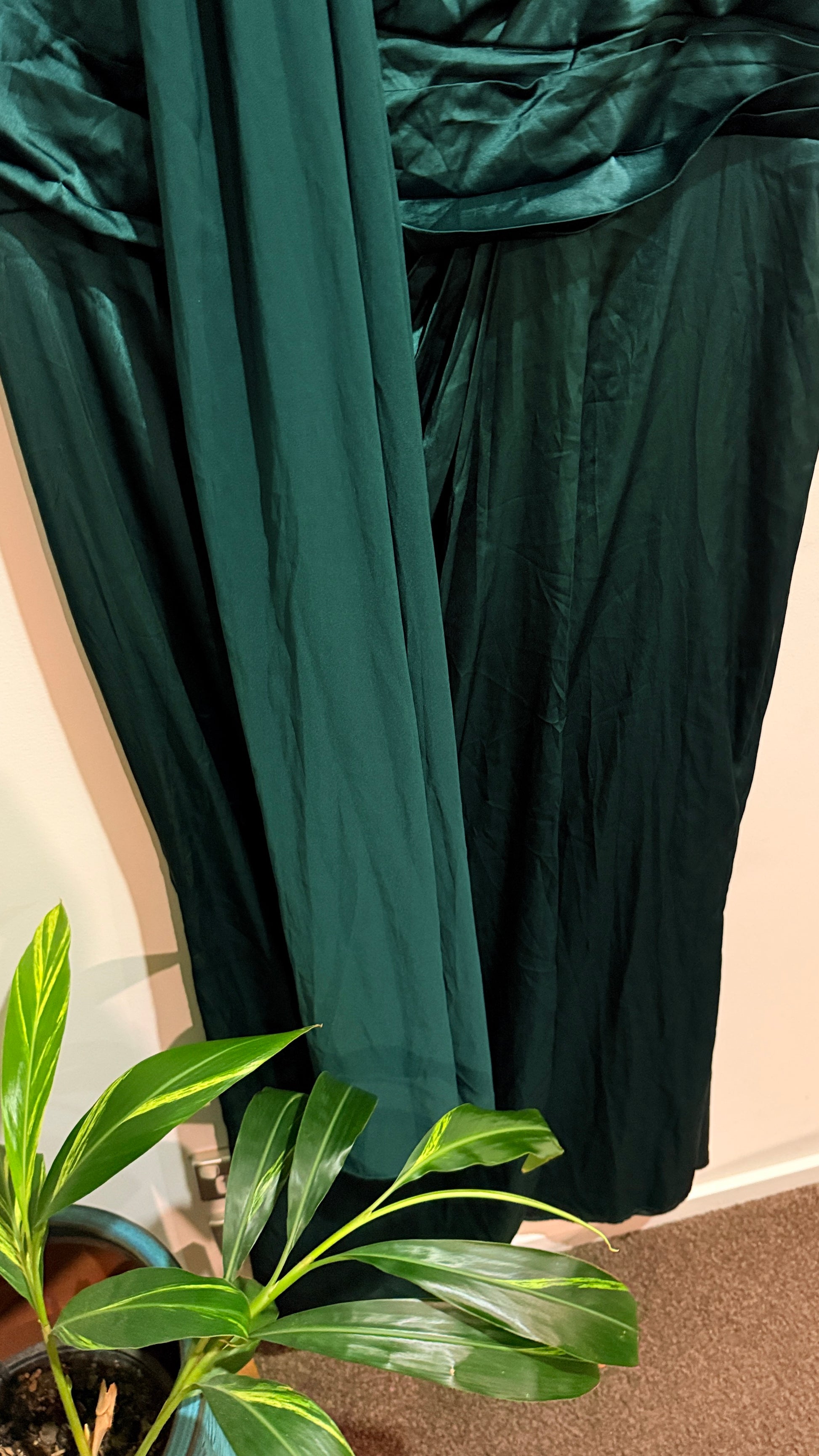 SHEIN Belle Emerald Satin Maxi Dress Size 4XL
