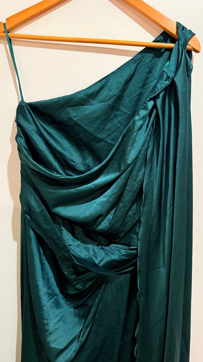 SHEIN Belle Emerald Satin Maxi Dress Size 4XL