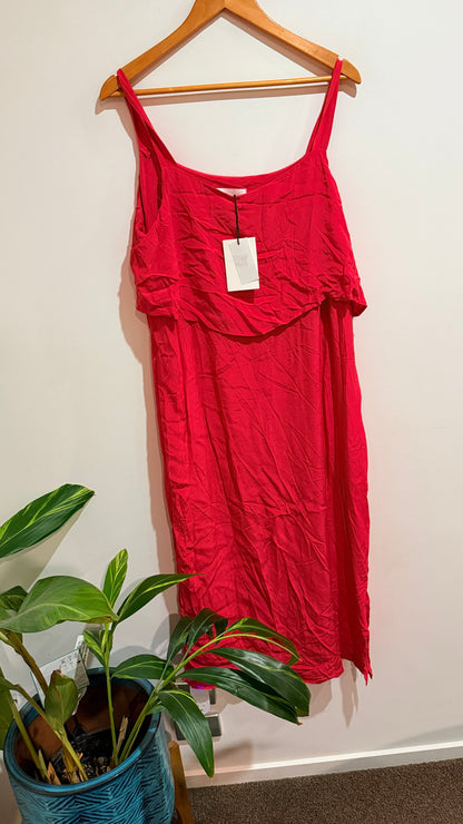 Mineral Minluca Red Midi Dress Size 16