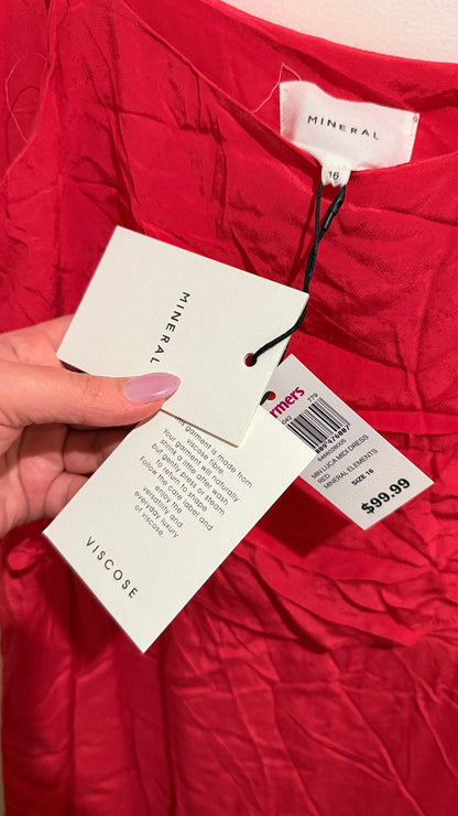 Mineral Minluca Red Midi Dress Size 16