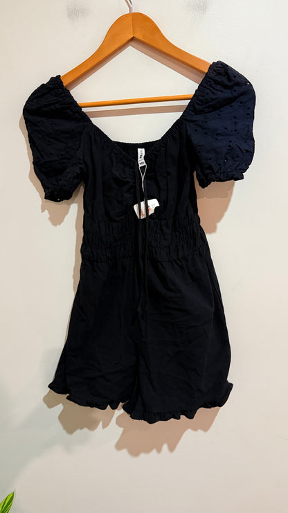 FB Sister Black Puff Sleeve Playsuit Size XXS