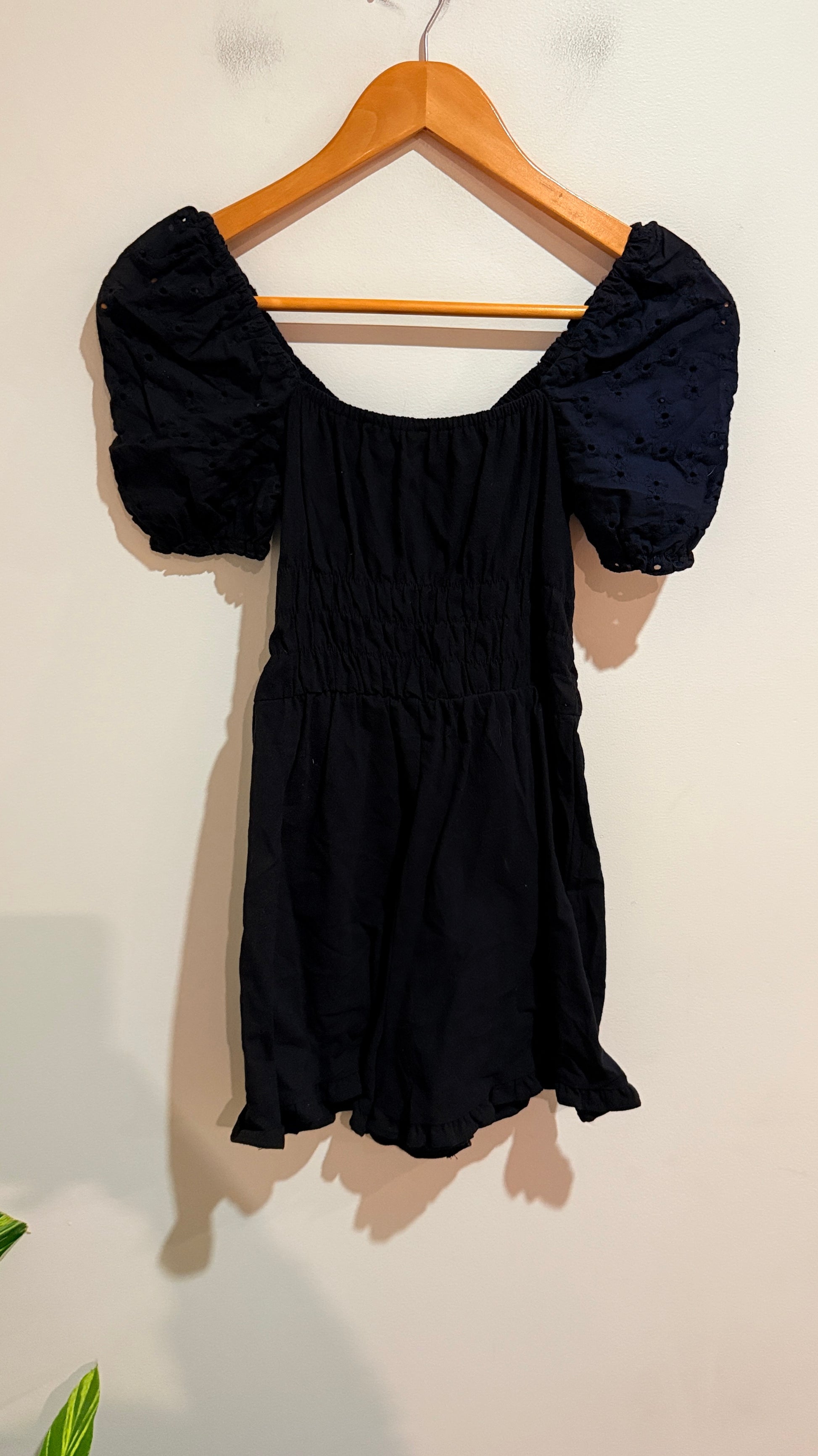 FB Sister Black Puff Sleeve Playsuit Size XXS