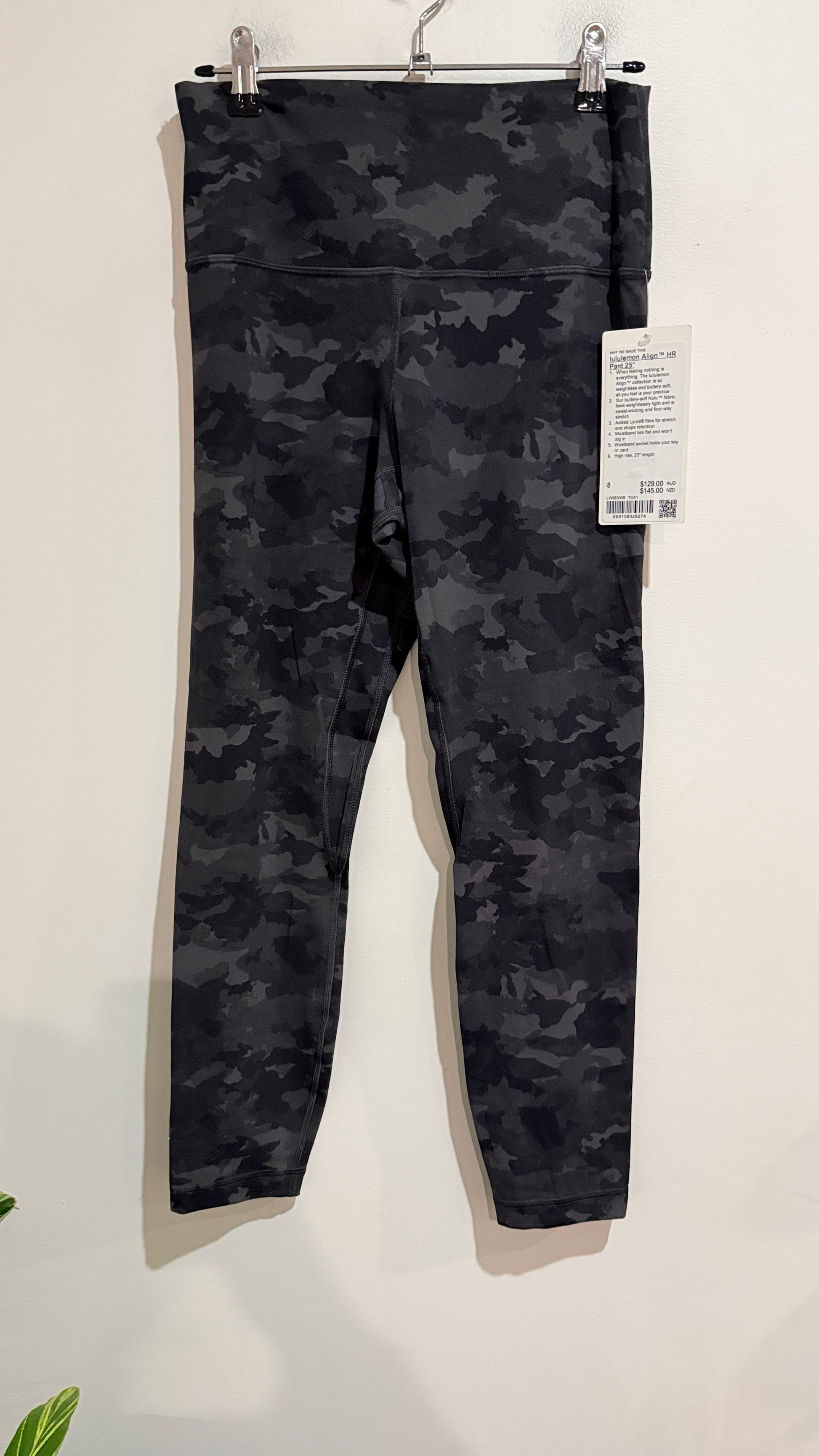 Lululemon Align High-Rise Pant 25” Black Camo Size 8