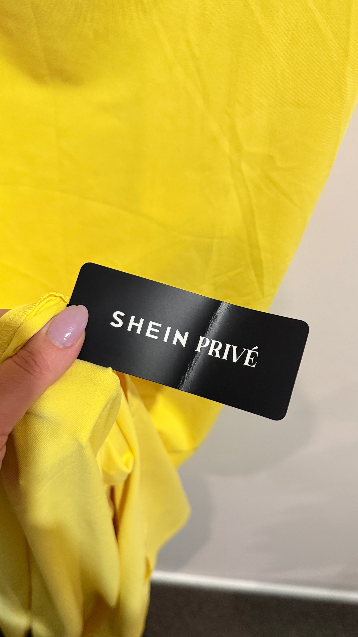 SHEIN Privé Yellow Asymmetric Draped Maxi Dress Size XL